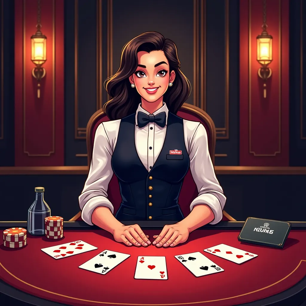 PokerStars live dealer cartoon illustration
